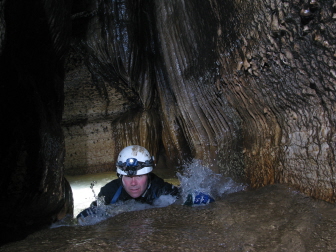 There are many calcite dams in the cave